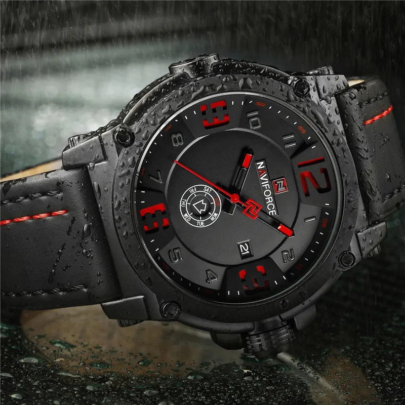 Naviforce 9099 L for Men - Black Red - Image 2