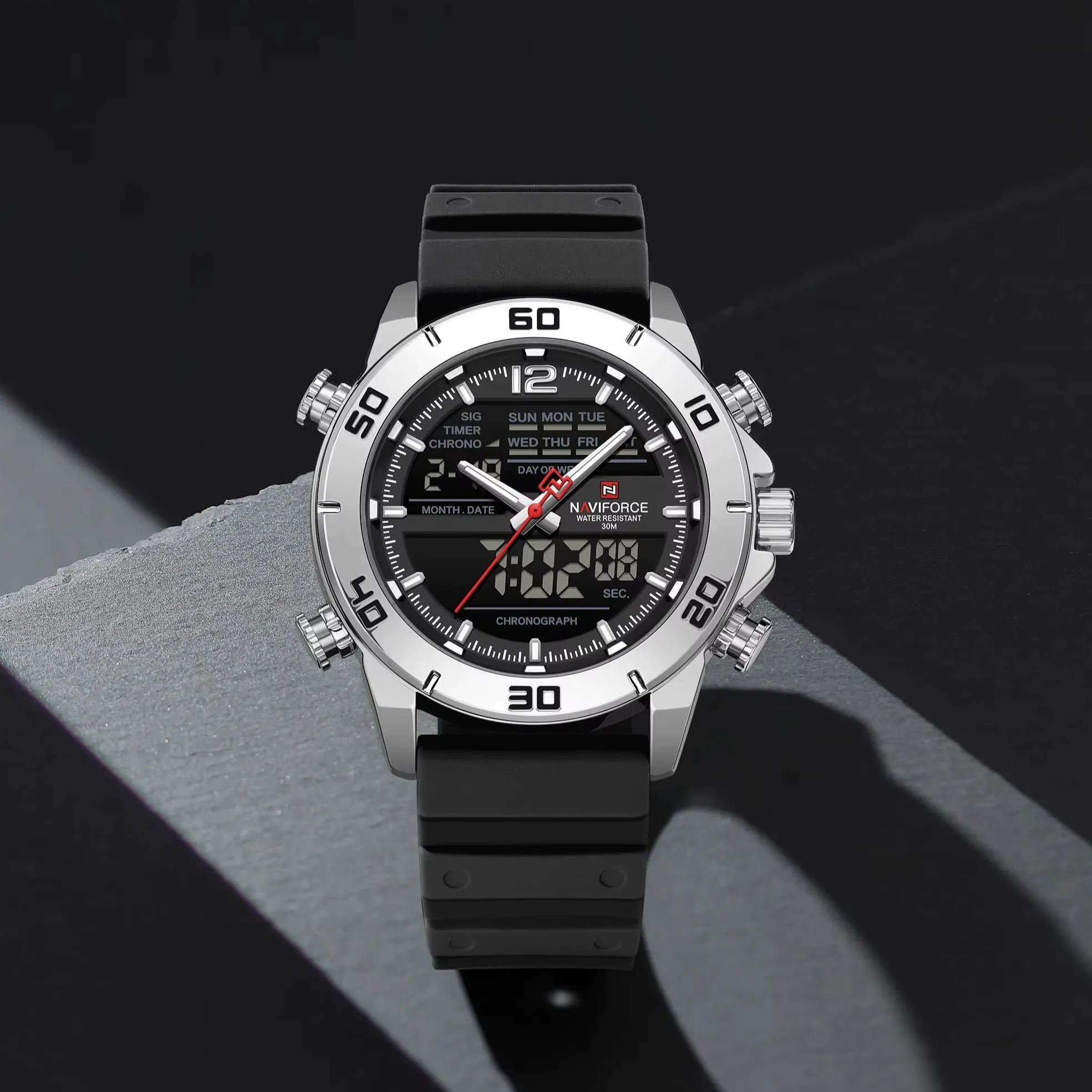 Naviforce 9253-T For Man - Silver Black - Image 2
