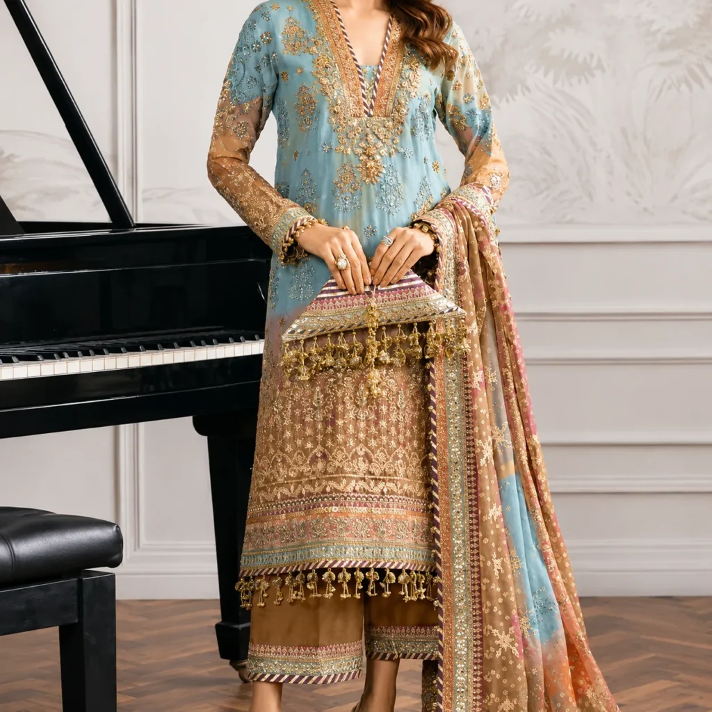 Pakistani Maaria Unstitched Luxury Chiffon Three Piece